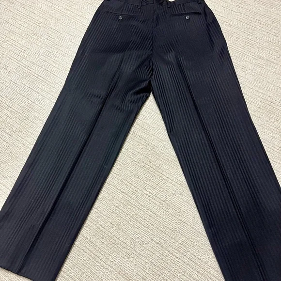 Valentino- Made In Italy, Men’s Trousers, Black Tone On Tone Stripe Sz 36/52 EU